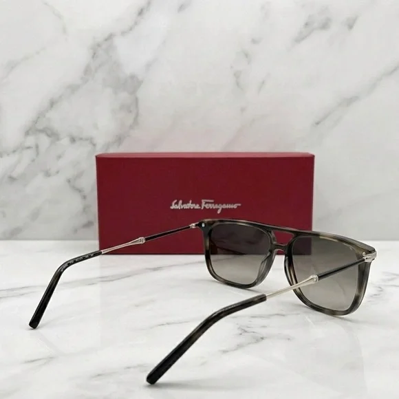 Salvatore Ferragamo SF966S Square Aviator Sunglasses Tortoise Made in Italy - Picture 2 of 10